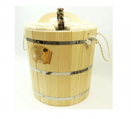 Запарник  с пластиковой вставкой с крышкой 30 литров кедр